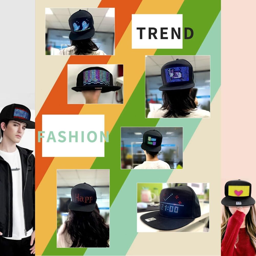 6103 Dot Array Color LED Programmable Display Screen Hat with Mobile APP - Picture 6 of 9
